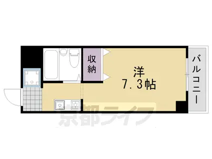 阪急電鉄京都線 桂駅 徒歩8分 3階建 築33年(1K/2階)の間取り写真