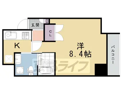 ザ・パークレジデンス京都駅前(1K/5階)の間取り写真