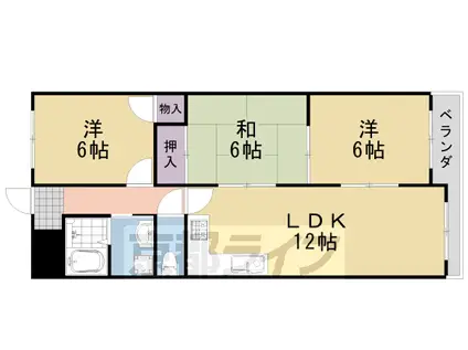 エントピア桂(3LDK/1階)の間取り写真