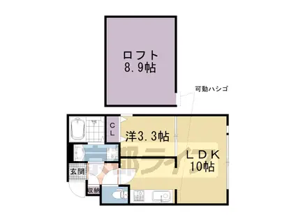 阪急電鉄京都線 西院駅(阪急) 徒歩5分 3階建 築1年(1SLDK/3階)の間取り写真
