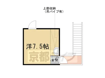 京都市東西線 太秦天神川駅 徒歩12分 2階建 築7年(ワンルーム/2階)の間取り写真