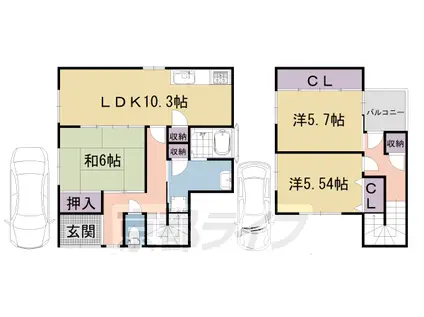 叡山電鉄 市原駅 徒歩7分 築36年(3LDK)の間取り写真