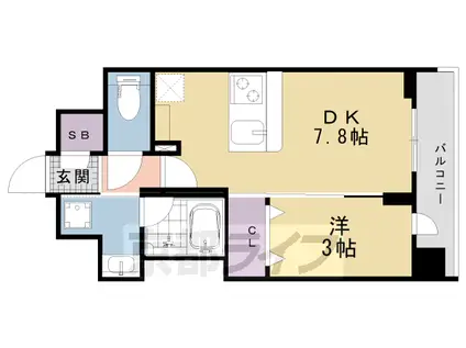 ベラジオ雅び西大路七条(1LDK/10階)の間取り写真
