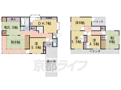 京福嵐山本線 鹿王院駅 徒歩13分 2階建 築55年(7DK)の間取り写真