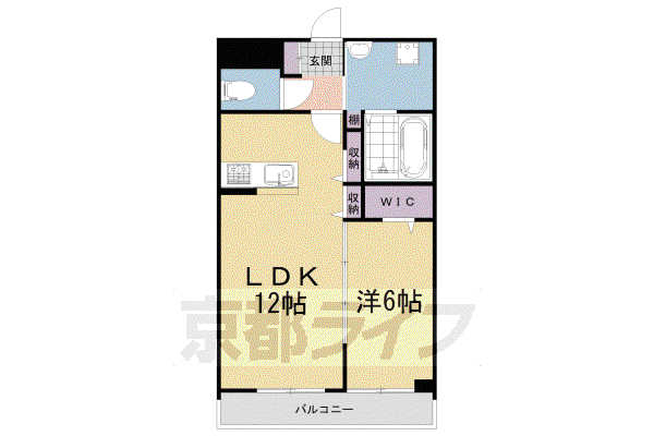 フルール アムール(1LDK/2階)の間取り写真