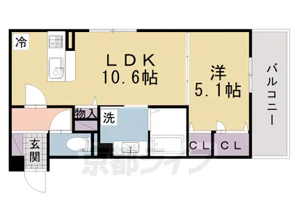 VOGUE京都桂(1LDK/2階)の間取り写真