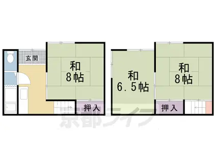 京都市烏丸線 鞍馬口駅 徒歩13分 2階建 築55年(3K)の間取り写真