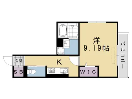 阪急電鉄嵐山線 上桂駅 徒歩6分 2階建 築4年(1K/1階)の間取り写真
