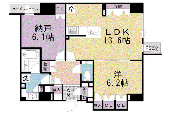京都市東西線 京都市役所前駅 徒歩1分 11階建 築2年(1SLDK/7階)の間取り写真