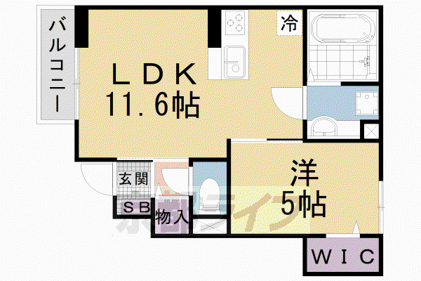 フォレストパーク瀬田(1LDK/1階)の間取り写真