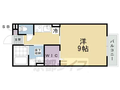 京都市烏丸線 竹田駅(京都) 徒歩1分 2階建 築18年(1K/2階)の間取り写真