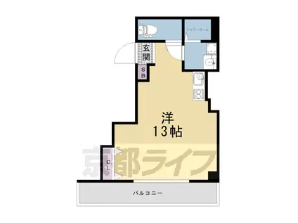 近鉄京都線 東寺駅 徒歩13分 4階建 築52年(ワンルーム/2階)の間取り写真