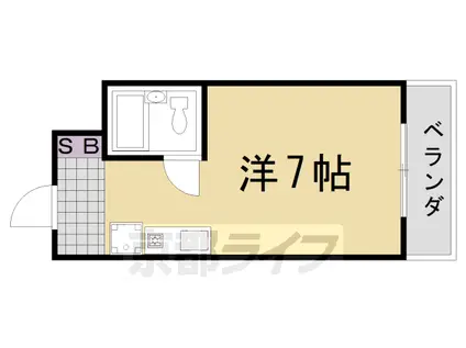 阪急電鉄京都線 桂駅 徒歩18分 5階建 築32年(1K/4階)の間取り写真