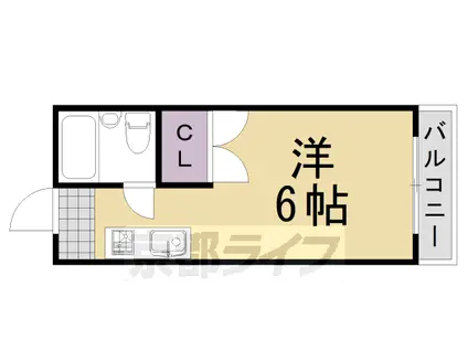 阪急電鉄京都線 桂駅 徒歩5分 4階建 築40年(1K/3階)の間取り写真