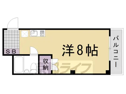 阪急電鉄嵐山線 松尾大社駅 徒歩5分 4階建 築36年(1K/3階)の間取り写真