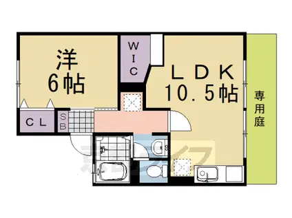 阪急電鉄京都線 洛西口駅 徒歩29分 2階建 築38年(1LDK/1階)の間取り写真