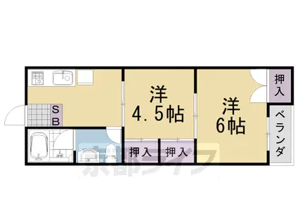 阪急電鉄嵐山線 松尾大社駅 徒歩5分 4階建 築50年(1K/4階)の間取り写真