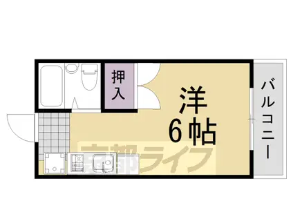 阪急電鉄京都線 桂駅 徒歩2分 2階建 築38年(1K/2階)の間取り写真