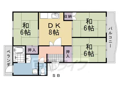 パティオヒロ(3DK/1階)の間取り写真