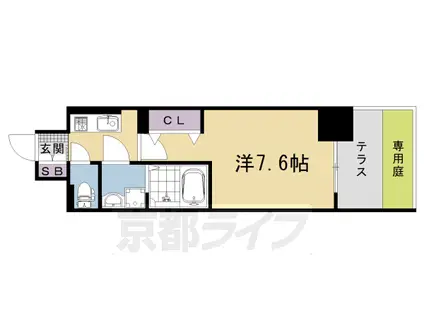 阪急電鉄京都線 西院駅(阪急) 徒歩3分 7階建 新築(1K/1階)の間取り写真