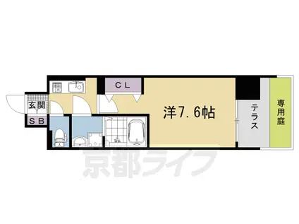 阪急電鉄京都線 西院駅(阪急) 徒歩3分 7階建 新築(1K/1階)の間取り写真