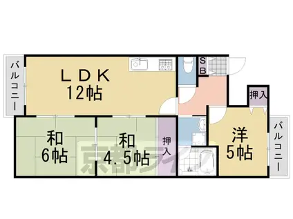 ファミィール桂(3LDK/2階)の間取り写真