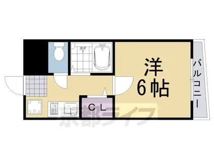 阪急電鉄嵐山線 上桂駅 徒歩6分 4階建 築36年(1K/3階)の間取り写真