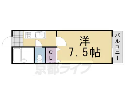 ブラザー河田(1K/2階)の間取り写真