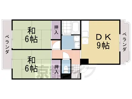 プリシエール河合(2DK/2階)の間取り写真