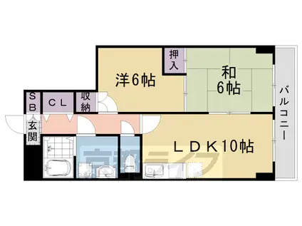 メゾン・ド・リッツ(2LDK/6階)の間取り写真