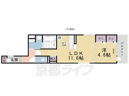 京阪電気鉄道京阪線 藤森駅 徒歩12分 3階建 築1年(1LDK/3階)の間取り写真
