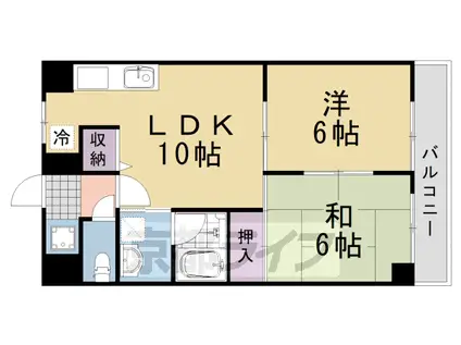 レジデンス桂川(2LDK/1階)の間取り写真