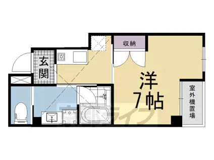 京都市烏丸線 九条駅(京都) 徒歩5分 3階建 築1年(1K/3階)の間取り写真