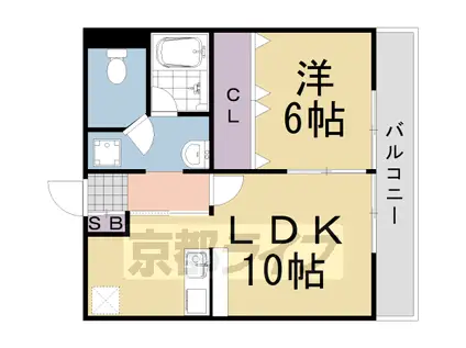 プレジール桂(1LDK/1階)の間取り写真