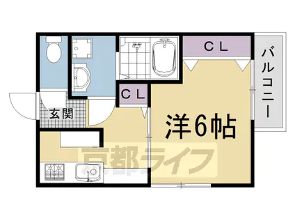 阪急電鉄嵐山線 松尾大社駅 徒歩10分 3階建 築1年(1K/3階)の間取り写真
