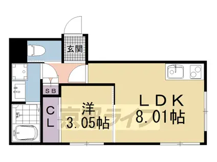 京都市東西線 六地蔵駅(京都市営) 徒歩3分 3階建 新築(1LDK/1階)の間取り写真