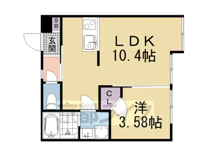 京都市東西線 六地蔵駅(京都市営) 徒歩3分 3階建 新築(1LDK/1階)の間取り写真