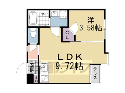 京都市東西線 六地蔵駅(京都市営) 徒歩3分 3階建 新築(1LDK/1階)の間取り写真