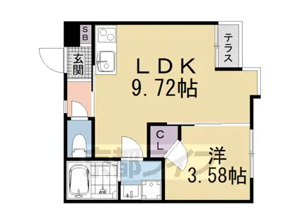 PORTOFINO六地蔵(1LDK/1階)の間取り写真