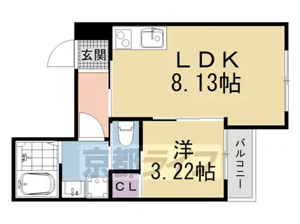 京都市東西線 六地蔵駅(京都市営) 徒歩3分 3階建 新築(1LDK/2階)の間取り写真