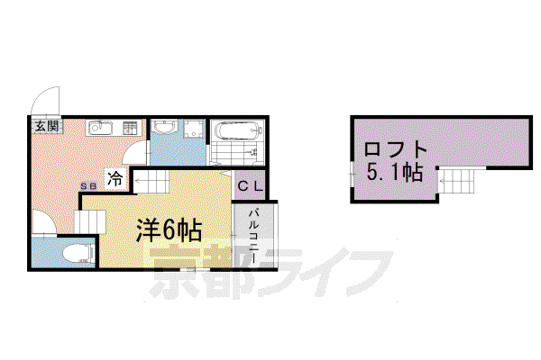 京阪電気鉄道京阪線 藤森駅 徒歩11分 2階建 築2年(1K/2階)の間取り写真