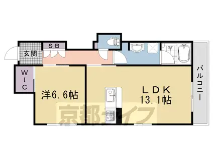山陰本線 円町駅 徒歩8分 3階建 新築(1LDK/1階)の間取り写真