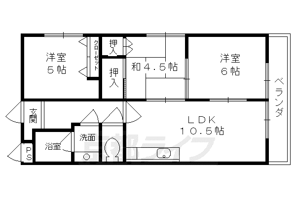 アクティ16(3LDK/4階)の間取り写真