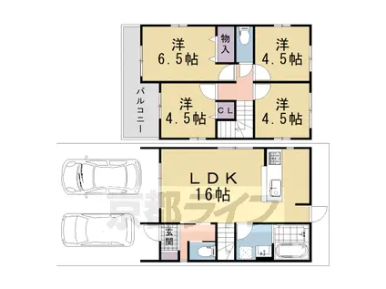 叡山電鉄 二軒茶屋駅(京都) 徒歩35分 2階建 築2年(4LDK)の間取り写真