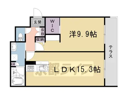 京都市東西線 太秦天神川駅 徒歩8分 3階建 新築(1LDK/1階)の間取り写真