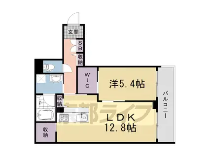京都市東西線 太秦天神川駅 徒歩8分 3階建 新築(1LDK/2階)の間取り写真