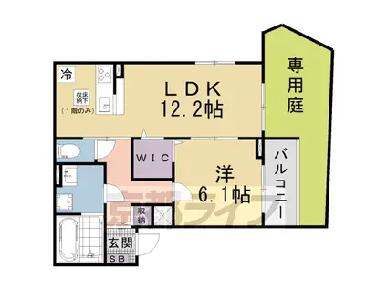 京都市東西線 椥辻駅 徒歩6分 2階建 新築(1LDK/1階)の間取り写真