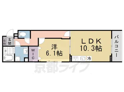 京都市東西線 椥辻駅 徒歩6分 2階建 新築(1LDK/2階)の間取り写真