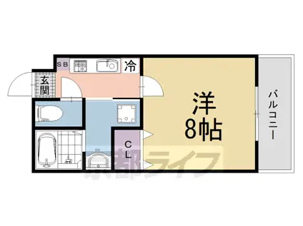 ブリリアコート龍谷大前(1K/5階)の間取り写真