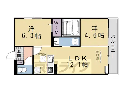 リバティスクエア楓(2LDK/1階)の間取り写真